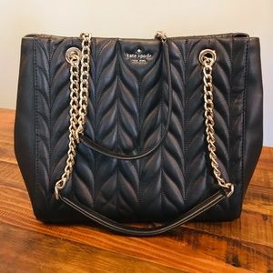 Kate Spade black leather shoulder bag
